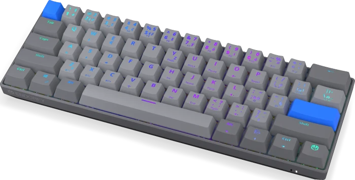 Endorfy Thock V2 Compact Wireless, PBT, grau, LEDs RGB, hot-swap, Endorfy YELLOW, USB/Bluetooth, CZ/SK