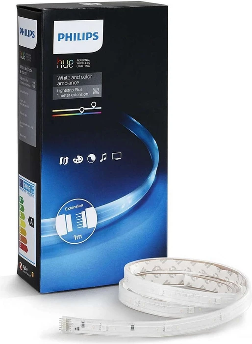 Philips Hue White and Color Ambiance LED Lightstrip Plus Extension 1m