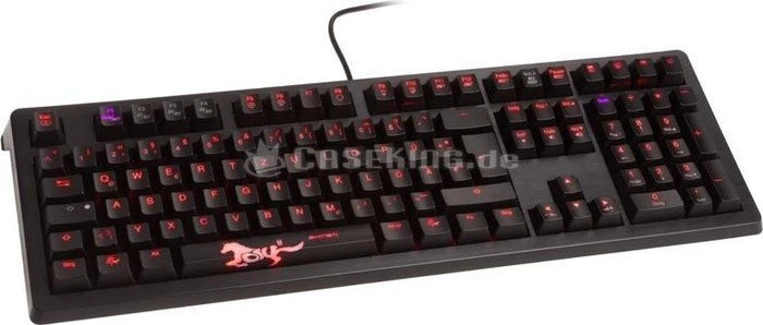 Ducky Shine 4 schwarz, LEDs rot/blau, MX BLUE, USB, DE