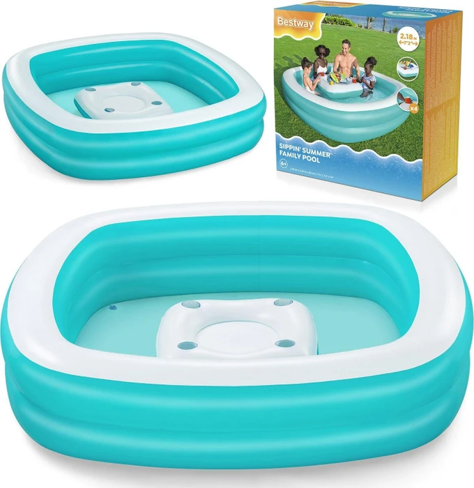 Bestway Slippin Slip Family Planschbecken quadratisch 218x218x48cm