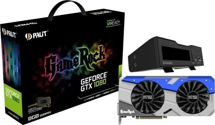 Palit GeForce GTX 1080 GameRock + G-Panel, 8GB GDDR5X, DVI, HDMI, 3x DP