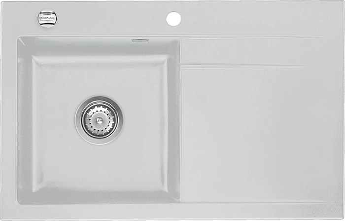 systemceram Stema 80 Einbau Becken links mit Ablauffernbedienung alu