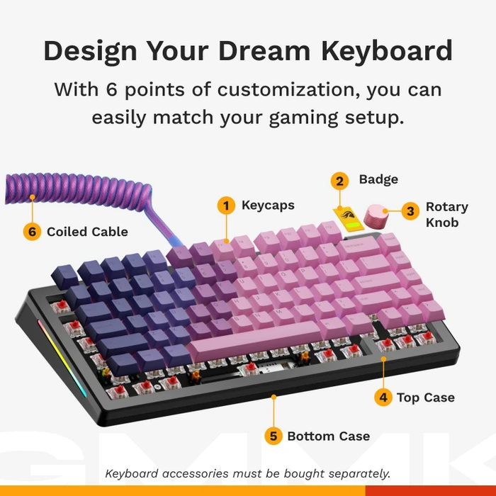 Glorious GMMK 3 Pro HE, Barebone Tastatur, 75%, schwarz, ANSI