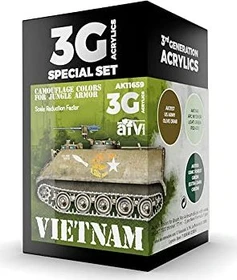 AK-Interactive 3rd Gen Acrylic Colors Vietnam Camouflage Colors for Jungle Armor Farbset, 3-tlg.