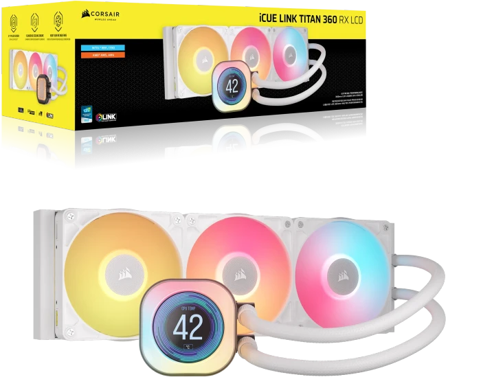 Corsair iCUE LINK Titan 360 RX LCD RGB, weiß