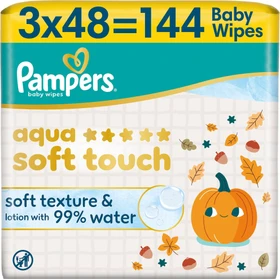 Pampers Harmonie Aqua Feuchttücher, 144 Stück (3x 48 Stück)