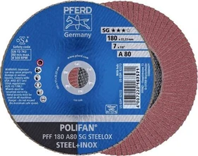 Pferd PFF 180 A 80 SG STEELOX POLIFAN Fächerschleifscheibe K80, 180x22.23mm, 10 Stück
