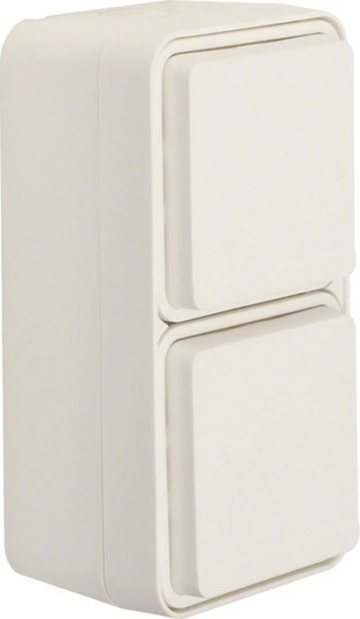 Berker W.1 Steckdose SCHUKO 2-fach senkrecht mit Klappdeckel, polarweiß