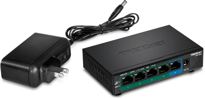 TRENDnet TPE-TG Desktop Gigabit Switch, 5x RJ-45, 32W PoE+