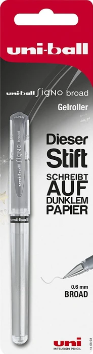 Uni-Ball Signo Broad UM-153 Gelroller silber/transparent