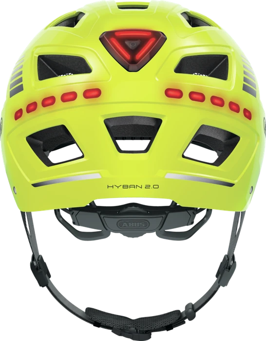 ABUS Hyban 2.0 LED Helm signal yellow shiny