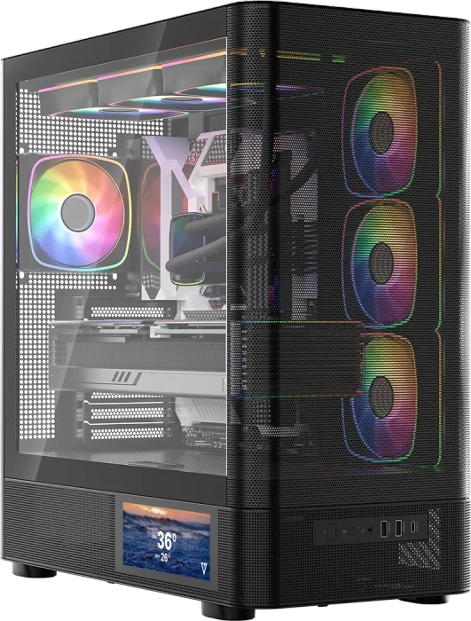 Modecom Volcano AQ400 ARGB Black, Glasfenster