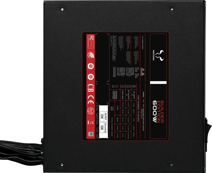 Riotoro Builder Edition 600W, ATX 2.4