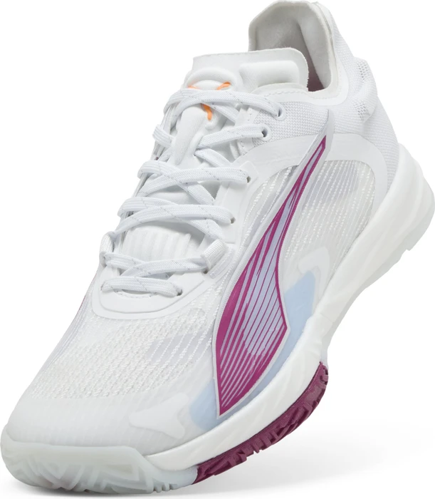 Puma Accelerate Nitro SQD 4 Handballschuhe puma white/lilac crush/haute tropic/heat fire (Damen)