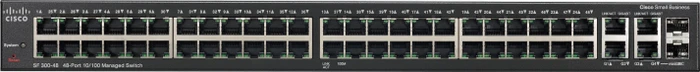 Cisco SF300 Rackmount Managed Switch, 48x RJ-45, 2x RJ-45/SFP