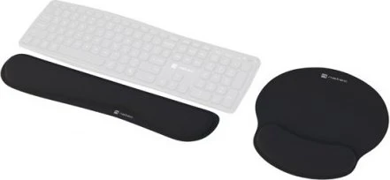 Natec Chimpunk 2-in-1 Ergonomisches Set Mauspad und Handgelenkauflage, schwarz