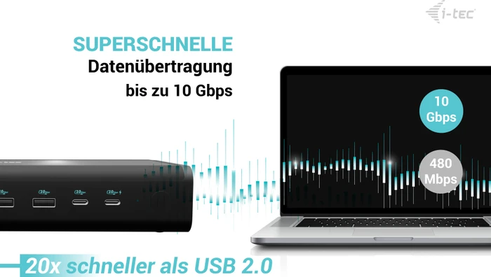 i-tec Universal 6x 4K/60Hz Display Docking Station + Power Delivery 140W, USB-C 3.1 [Buchse]