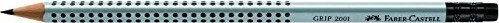 Faber-Castell Grip 2001 Bleistift B graphit, silber, Radierer
