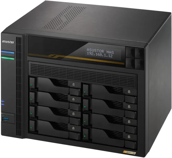 Asustor Lockerstor 8 Gen3 AS6808T 96TB, 16GB RAM ECC, 2x RJ-45 10GBase-T, 2x RJ-45 5GBase-T
