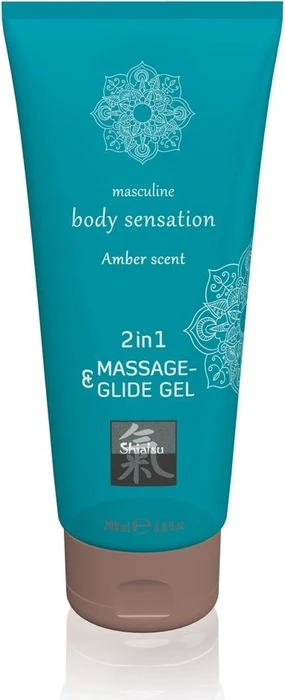 HOT Shiatsu Amber Scent 2in1 Massageöl und Gleitgel, 200ml
