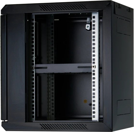 Rockstable 10" Wandschrank 9HE, Sicherheitsglastür, IP2X, schwarz, 450mm tief