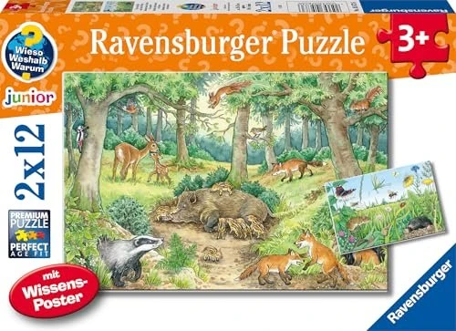 Ravensburger Puzzle Wieso? Weshalb? Warum? Tiere im Wald und auf der Wiese