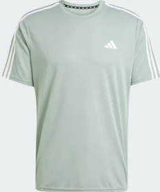 adidas Train Essentials 3-Stripes Training Funktionsshirt kurzarm silver green/white (Herren)