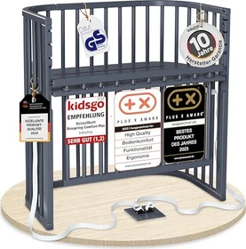 Babybay Boxspring Comfort Plus Beistellbett schiefergrau lackiert