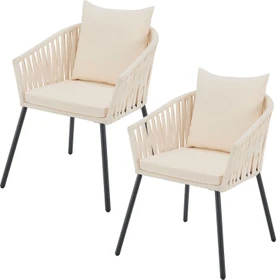 Juskys Rope Gartensessel beige, 2 Stück