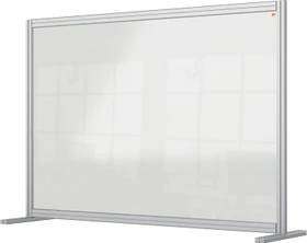 Nobo Premium Plus Schreibtisch-Trennwand aus Acryl, transparent/silber, 140x100cm