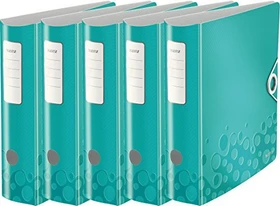 Leitz Qualitäts Ordner 2-Ring 180° Active WOW, 80mm, A4, violett metallic, 5er-Pack