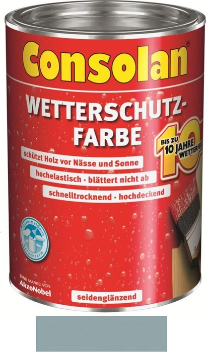 Consolan Wetterschutz-Farbe außen silbergrau, 750ml
