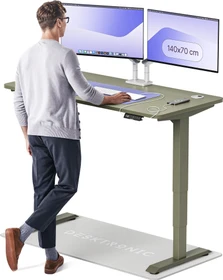 Desktronic HomePro Sitz-Steh-Schreibtisch 140x70cm olivgrün/olivgrün