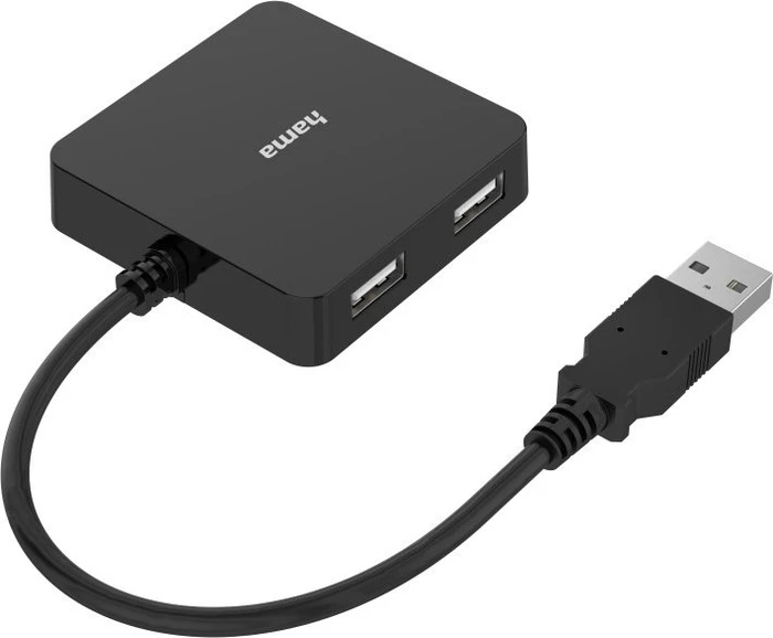Hama USB Hub, 4x USB-A 2.0 [Buchse], 1x USB-A 2.0 [Stecker]