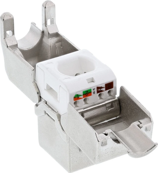 InLine Keystone Modul RJ-45 Buchse/Verlegekabel Cat6a, SNAP-In, schmale Bauform