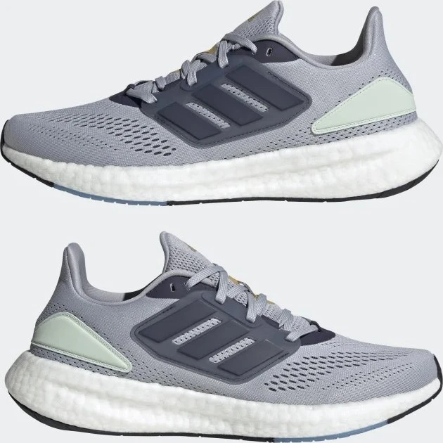 adidas Pureboost 22 halo silver/shadow navy/linen green (Herren)