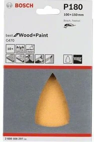 Bosch Professional C470 Best for Wood and Paint Schleifblatt K180, 100x150mm, 10 Stück