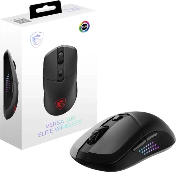 MSI Versa 300 Elite Wireless Gaming Mouse schwarz, USB/Bluetooth