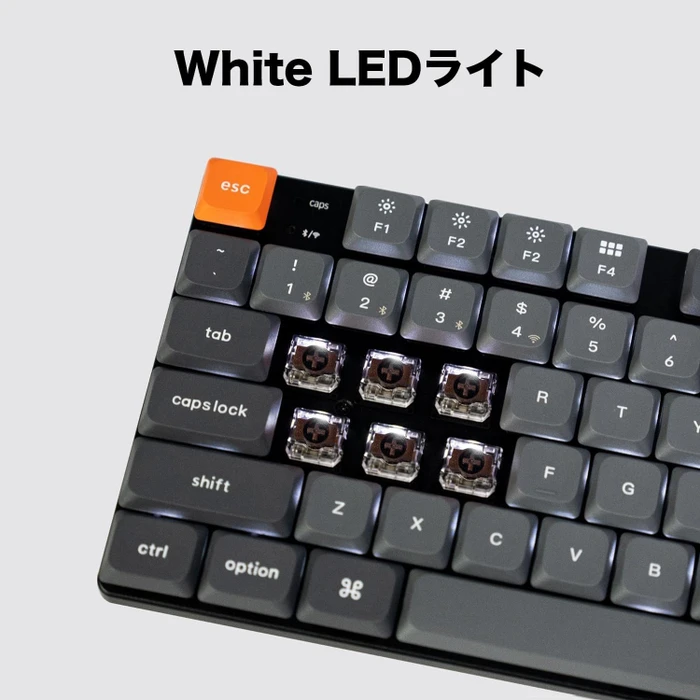 Keychron K13 Max, TKL+NUM, grau/orange, LEDs weiß, Gateron LOW PROFILE 2.0 RED, USB/Bluetooth, US