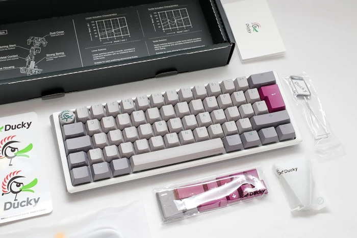 Ducky One 3 Mini, Mist Grey, PBT, LEDs RGB, MX RGB BROWN, USB, UK