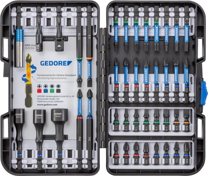 Gedore 666-042 Torsions Bitset inkl. Koffer, 42-tlg.