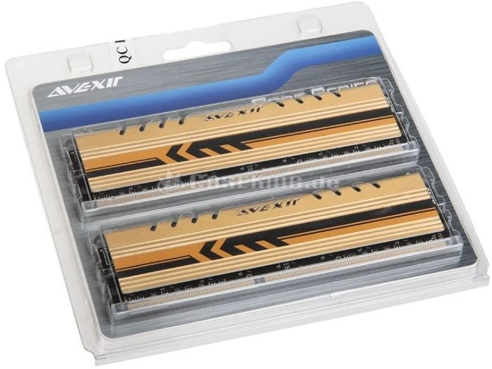 Avexir Core Series Gold LED gelb UDIMM 8GB Kit, DDR3-2400, CL11-13-13-35