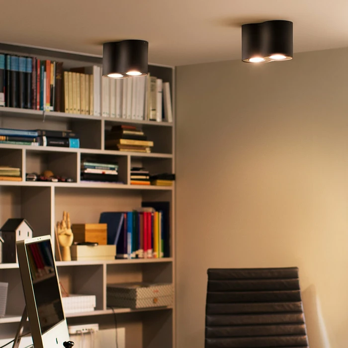 Philips Hue White Ambiance Pillar Spot 2-flammig schwarz