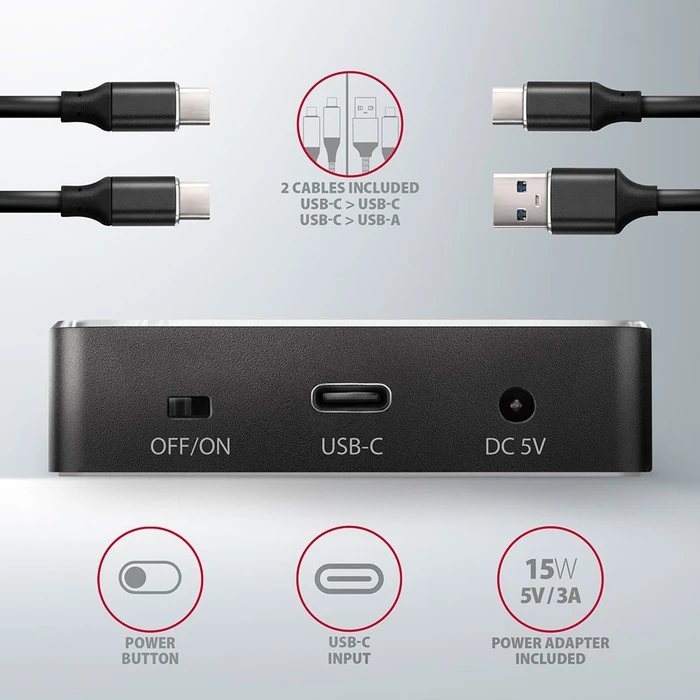 Axagon M.2 PCIe Clone Master Dockingstation, USB-C 3.1