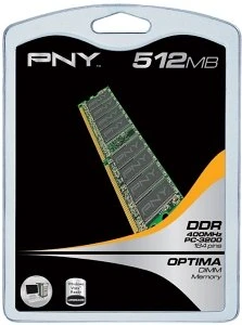 PNY Optima UDIMM 512MB, DDR-400, CL3