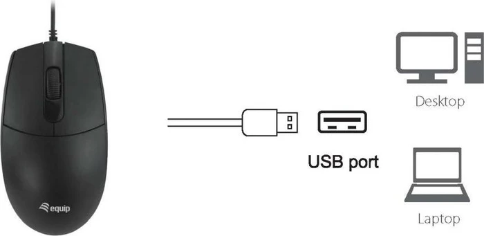 Equip USB Silent Mouse schwarz, USB