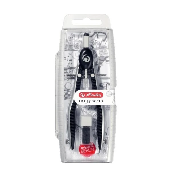 Herlitz my.pen Schnellverstellzirkel, schwarz/grau