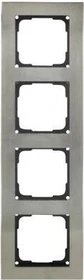 Opus Fusion Edelstahl Abdeckrahmen 4-fach, schwarz