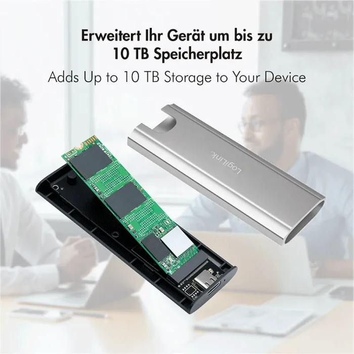 LogiLink externes Gehäuse, M.2 NVMe SSD, USB-C 3.1