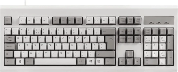 Perixx Periboard-106M, retro-grau/weiß, USB, UK